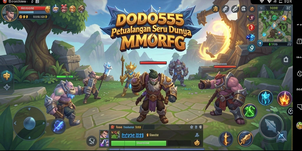 Gameplay DODO555 yang menggambarkan pertempuran seru di dunia MMORPG.