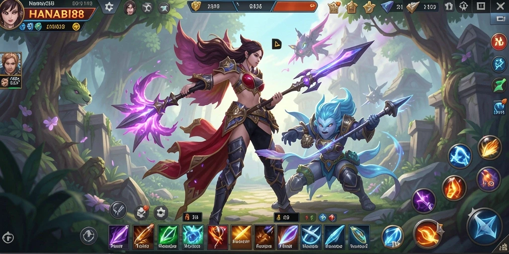 Tampilan menarik dari gameplay HANABI88 dengan karakter dan lingkungan MMORPG.