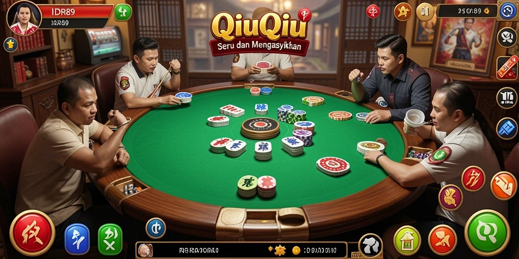 Screenshot gameplay QiuQiu IDR89 yang menegangkan.