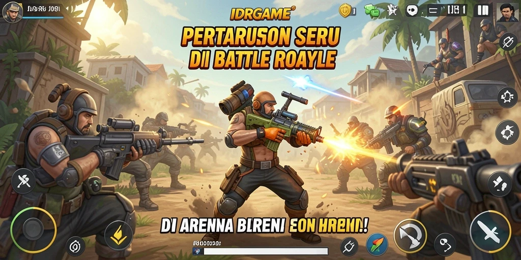 Tampilan seru pertarungan di IDRGAME dengan aksi Battle Royale.