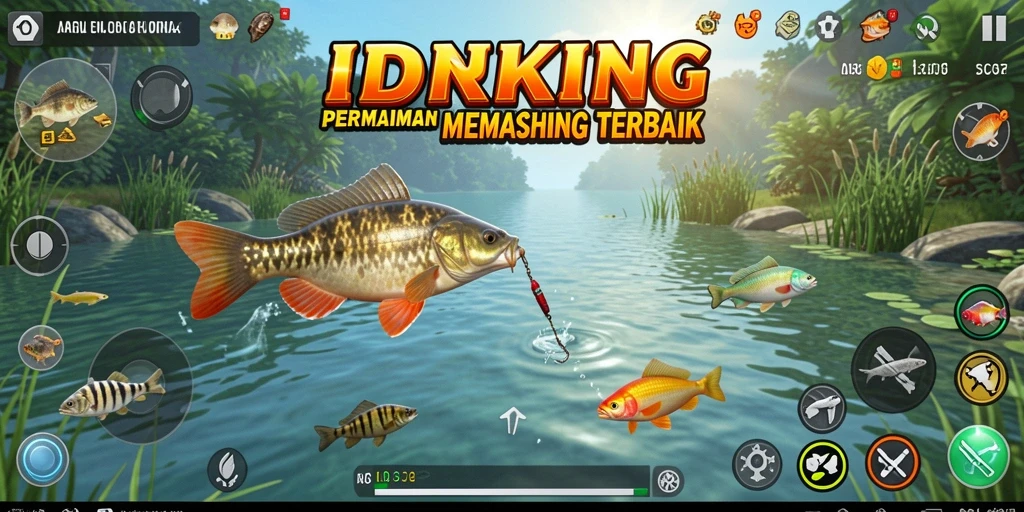 Tampilan gameplay seru dalam IDRKING yang menggambarkan pengalaman memancing.