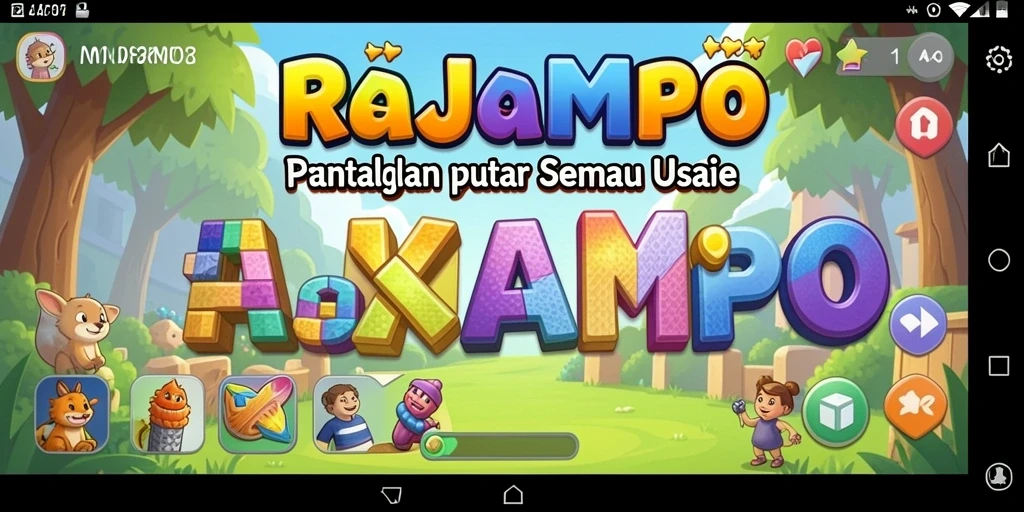 Tampilan gameplay seru dari RAJAMPO dengan berbagai puzzle menantang.